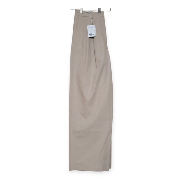 COS 12 New Wide Leg Relaxed Trouser Pleated Front Pants Neutral Beige Minimalist - Picture 6 of 14